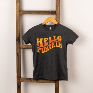The Juniper Shop Toddler Hello Pumpkin Wavy Short Sleeve Crew Neck