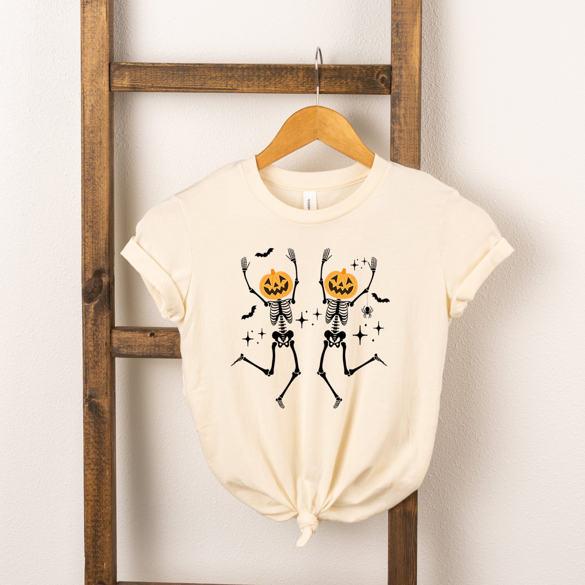 The Juniper Shop Toddler Pumpkin Skeleton Short Sleeve Crew Neck