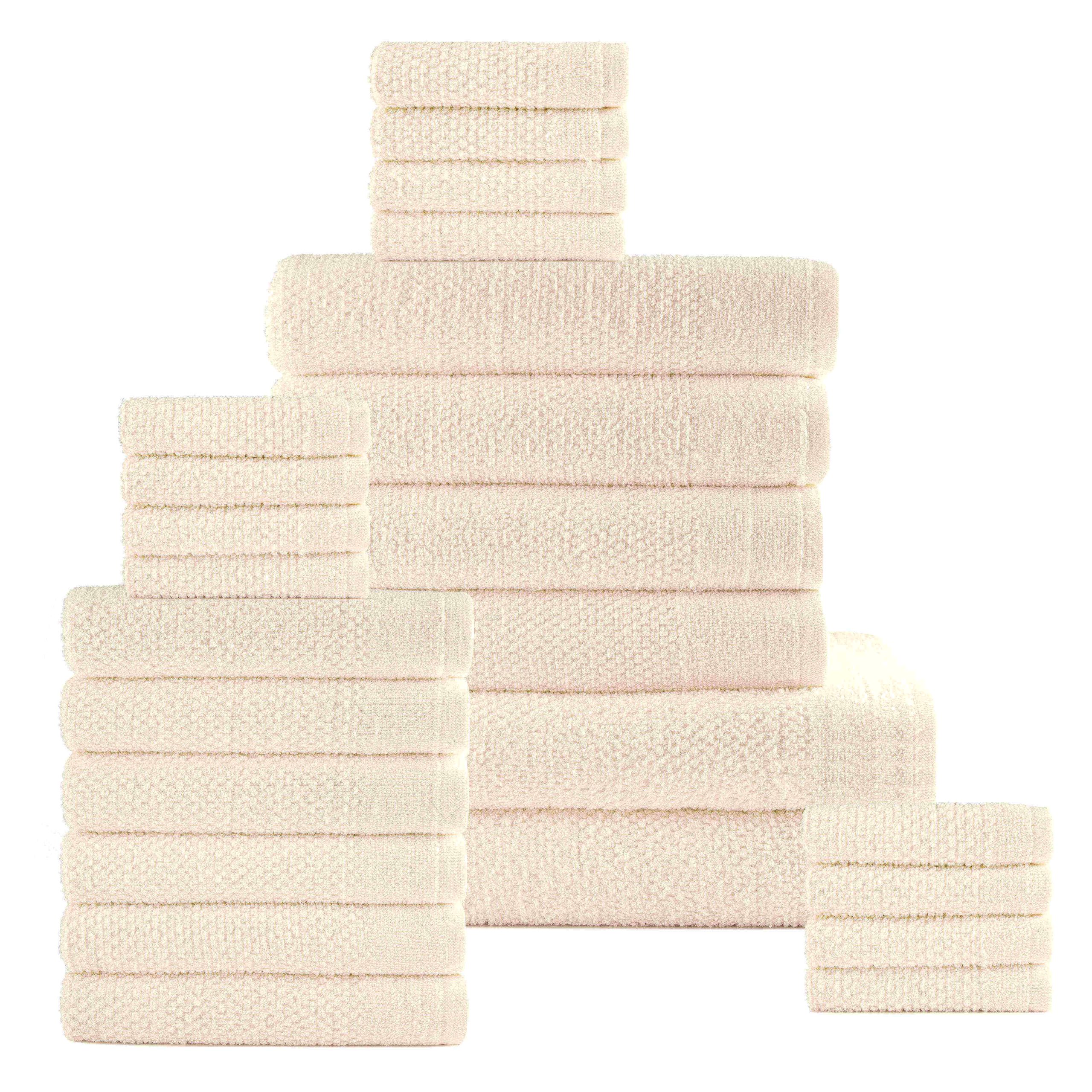 Dan River 24 Piece Popcorn Cotton Bath Towel Set - Image 3