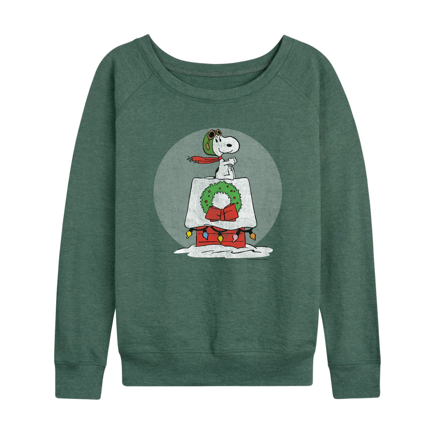 Peanuts - Snoopy Christmas House - Women's French Terry Long Sleeve Pullover - Image 2