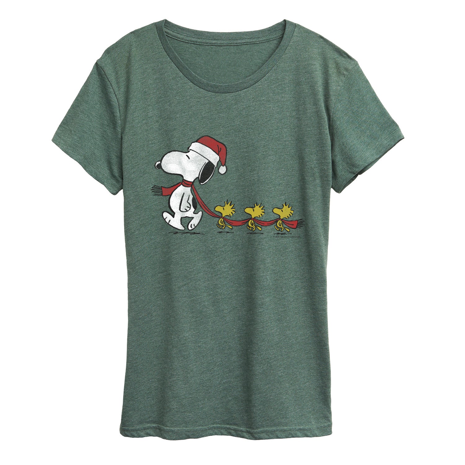 Peanuts - Christmas Snoopy & Woodstock - Women's Short Sleeve Graphic T-Shirt - Image 2