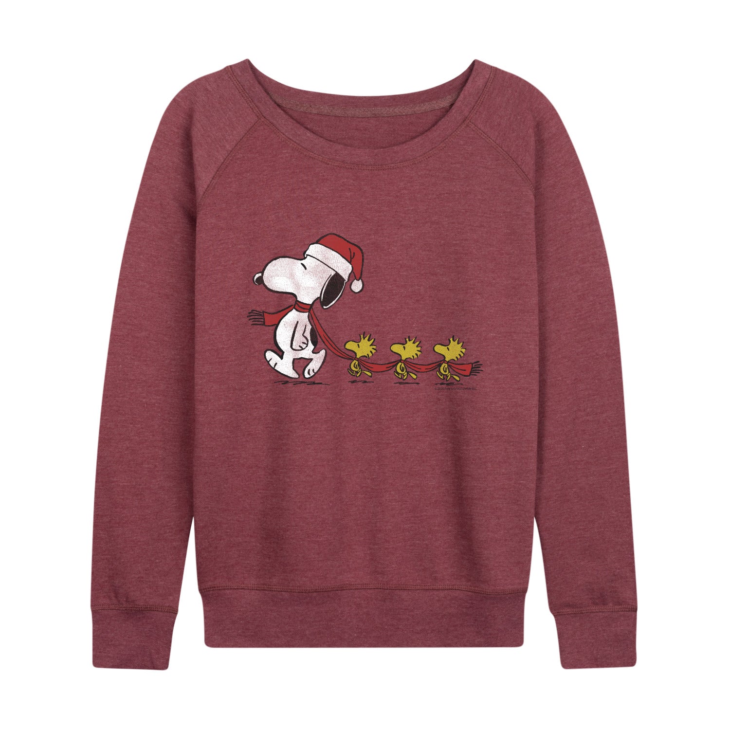 Peanuts - Christmas Snoopy & Woodstock - Women's French Terry Long Sleeve Pullover
