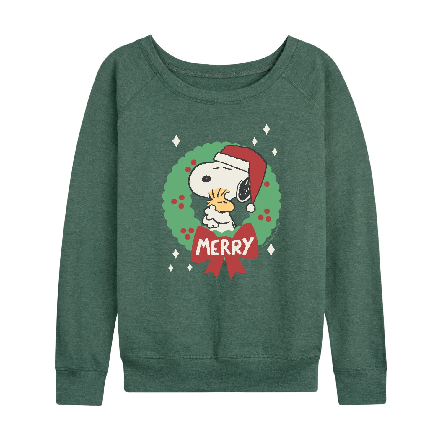 Peanuts - Merry Christmas Snoopy - Women's French Terry Long Sleeve Pullover - Image 2