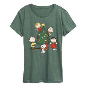 Peanuts - Peanuts Christmas Tree - Women's Short Sleeve Graphic T-Shirt