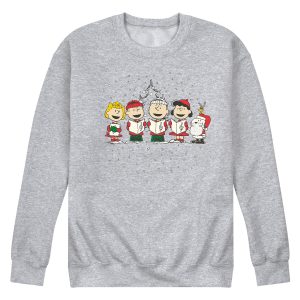 Peanuts - Holiday Caroling - Men's Crew Neck Fleece Pullover