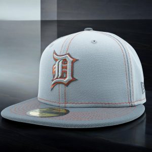 New Era Men's Mlb Detroit Tigers 5950 Gray Pop Fitted - Gray/Orange - 60310868