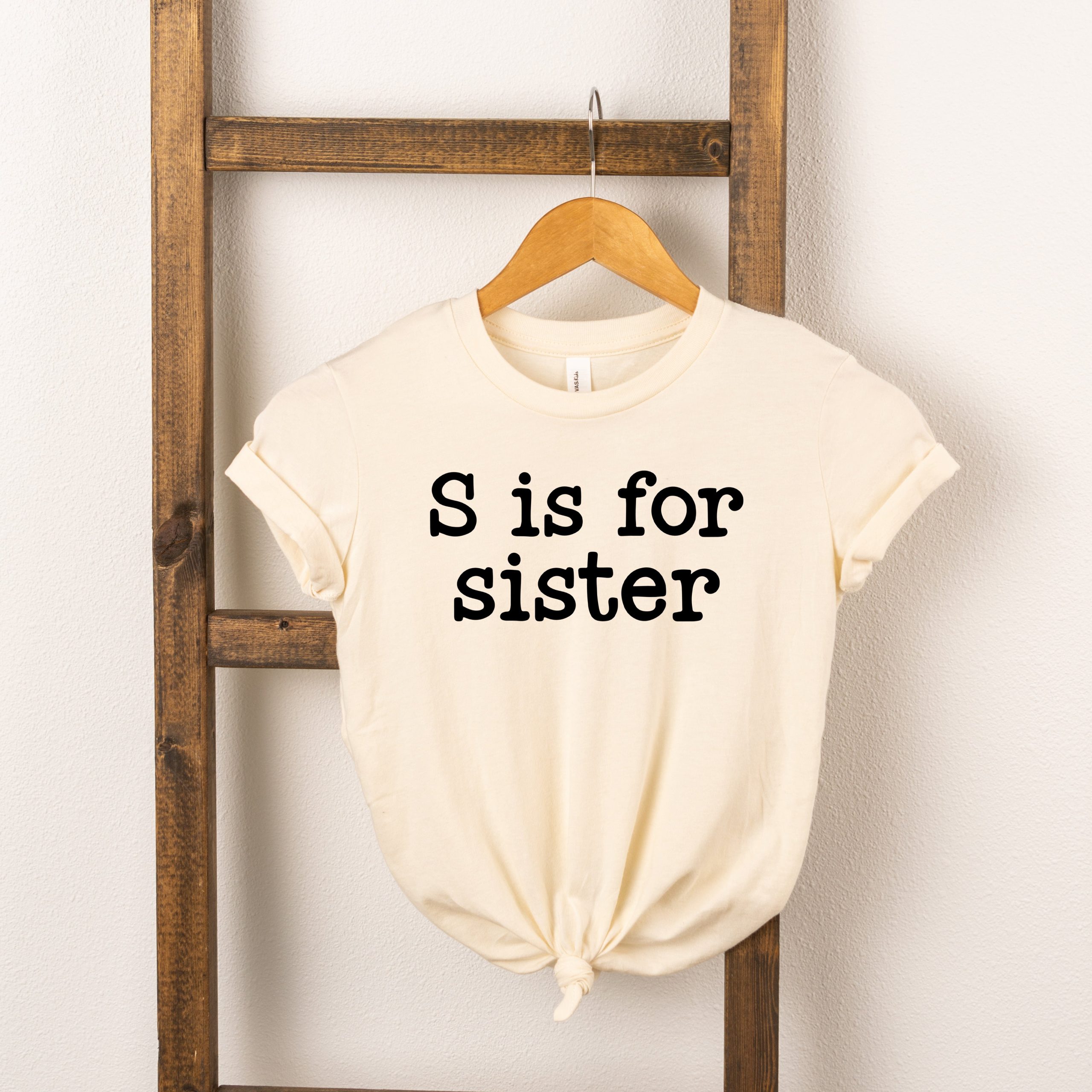 The Juniper Shop Toddler S Is For Sister Short Sleeve Crew Neck - Image 3