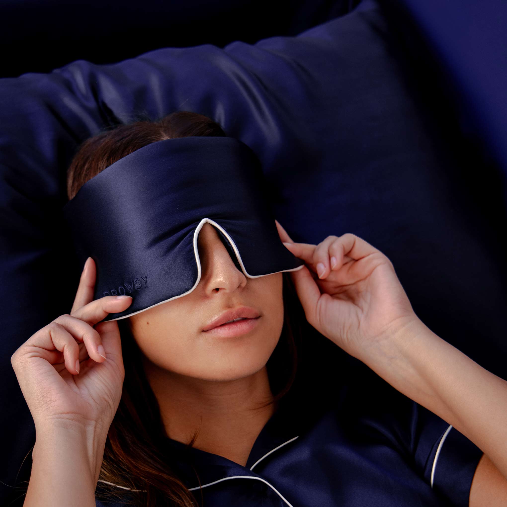 Drowsy Sleep Co. Midnight Blue Silk Pillowcase - Image 3