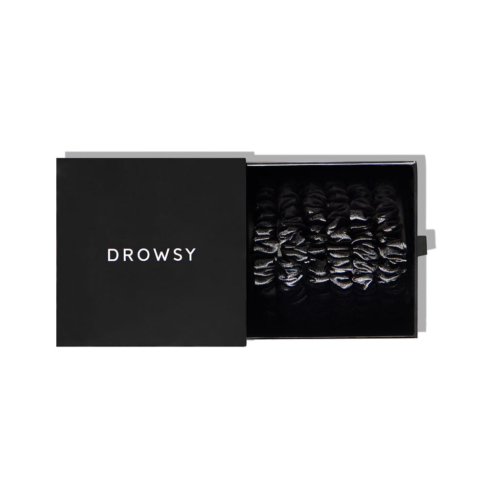 Drowsy Sleep Co. Skinny Scrunchie Set - Black Jade - Image 2