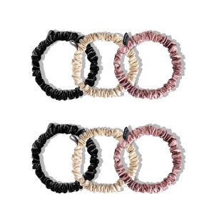 Drowsy Sleep Co. Skinny Scrunchie Set - Rose. Dusty. Black