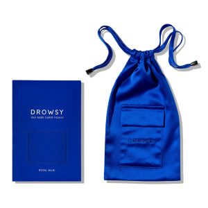 Drowsy Sleep Co. Royal Blue Silk Carry Pouch