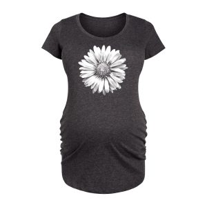 Instant Message - White Daisy - Maternity Scoop Neck Tee