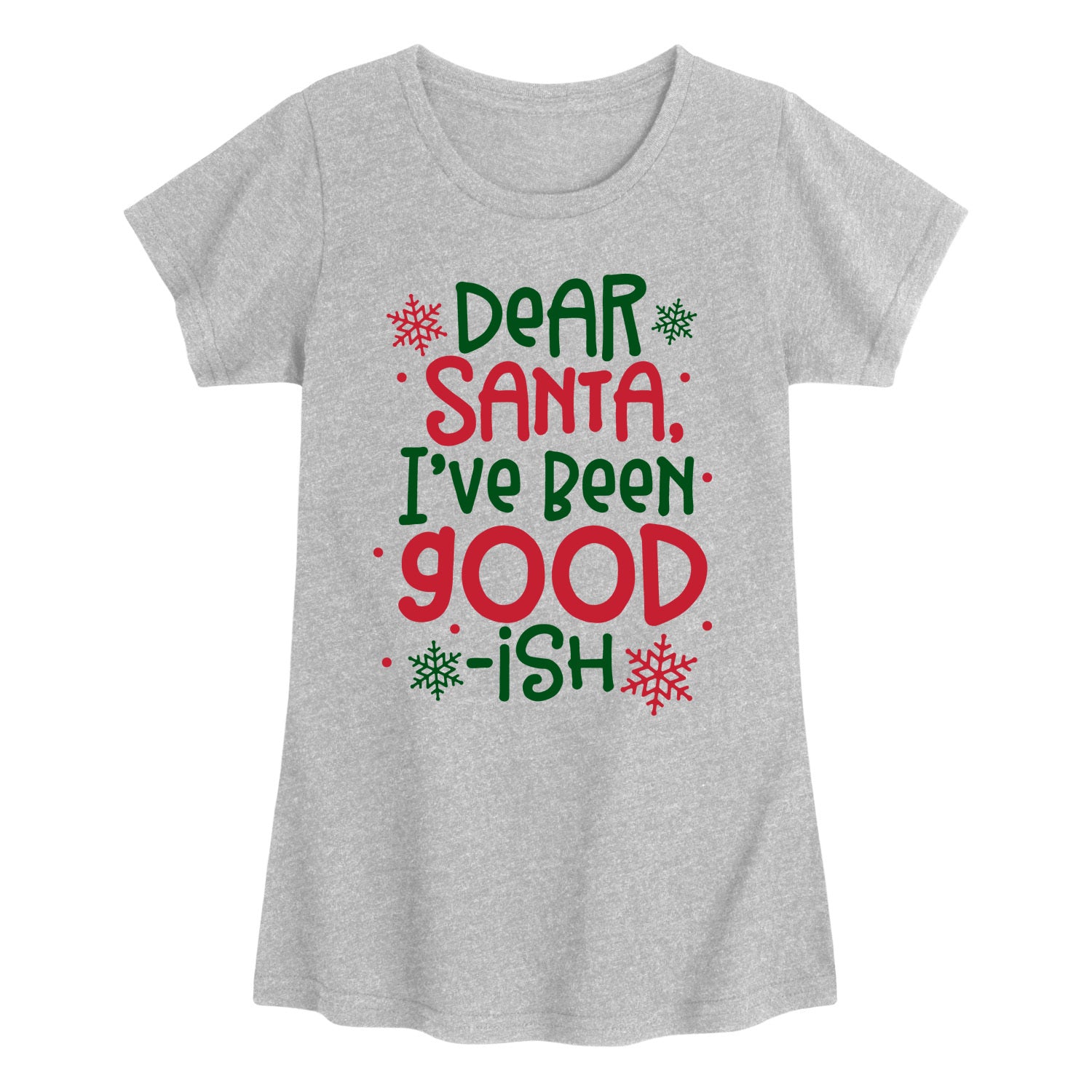 Instant Message - Dear Santa Goodish - Youth Girls Short Sleeve T-shirt - Image 2