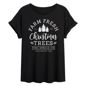 Instant Message - Farm Fresh Christmas Trees - Womens Graphic T-shirt