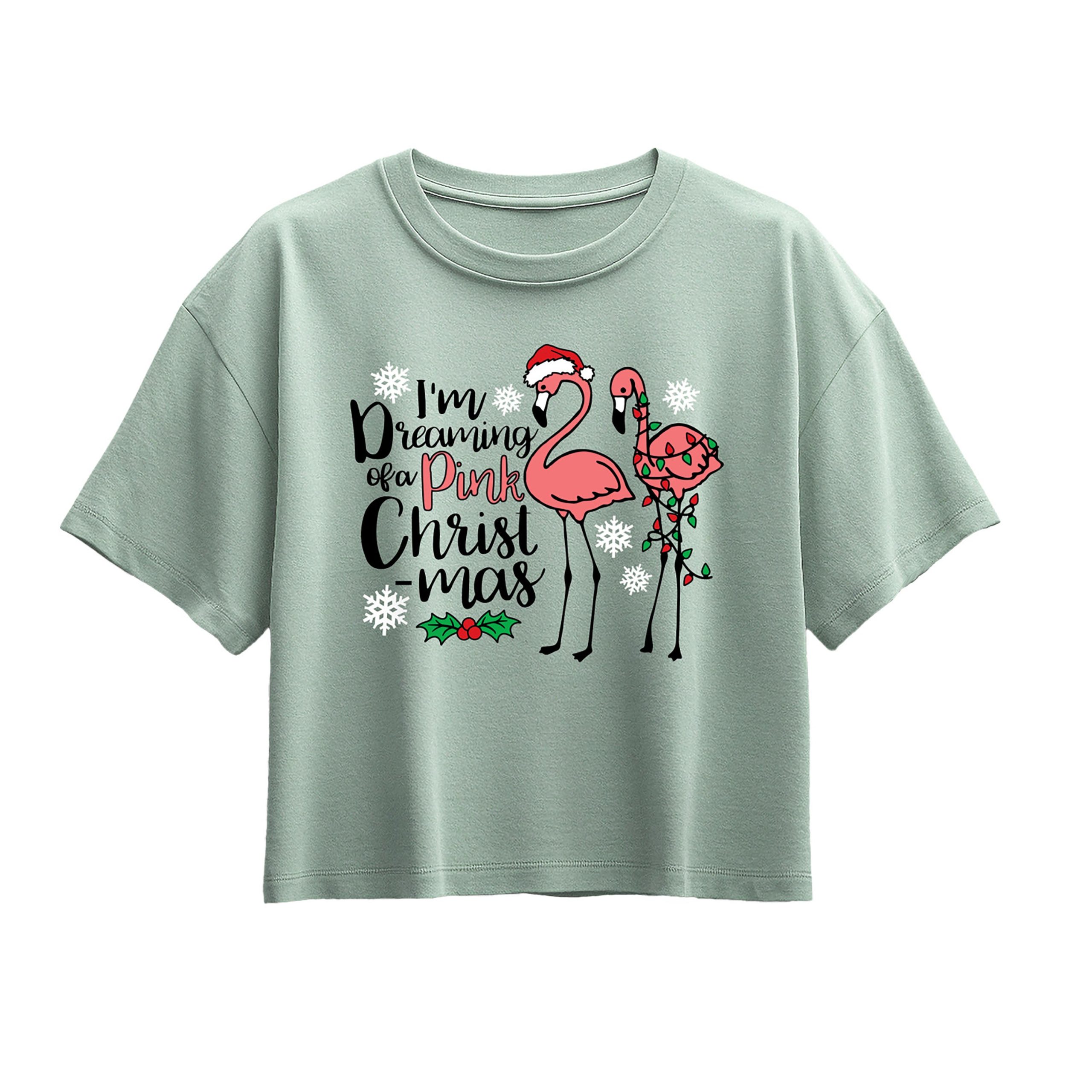 Instant Message - Im Dreaming Of A Pink Christmas - Youth Girl Short Sleeve Boxy Tee - Image 4