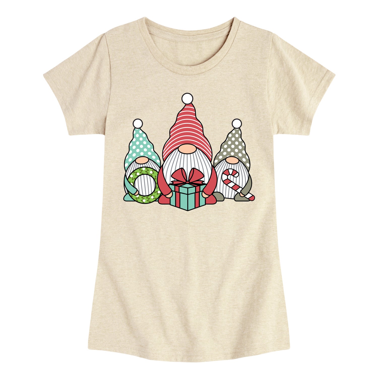 Instant Message - Three Christmas Gnomes - Youth Girls Short Sleeve T-shirt