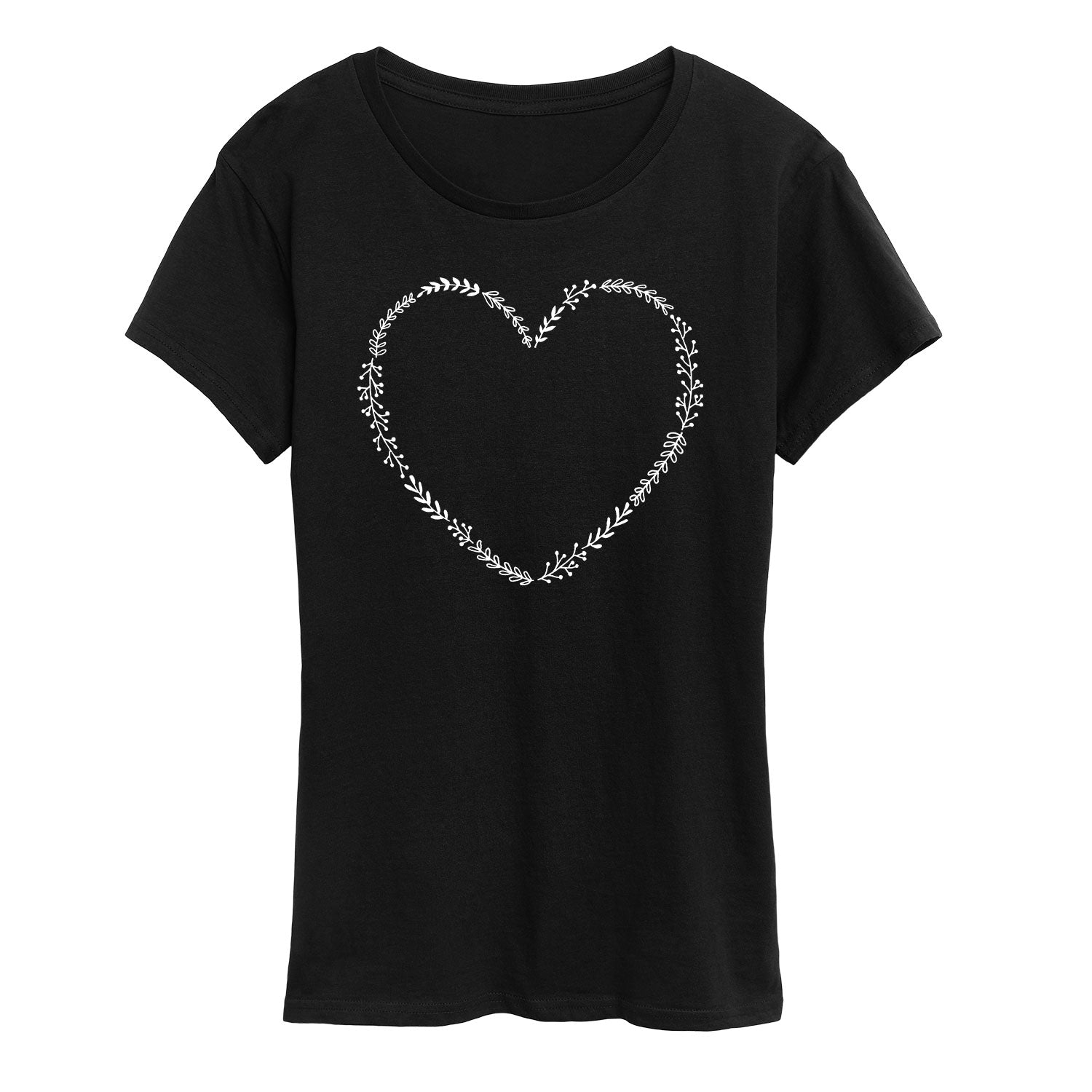 Instant Message - Floral Heart Outline - Women's Short Sleeve Graphic T-shirt - Image 2
