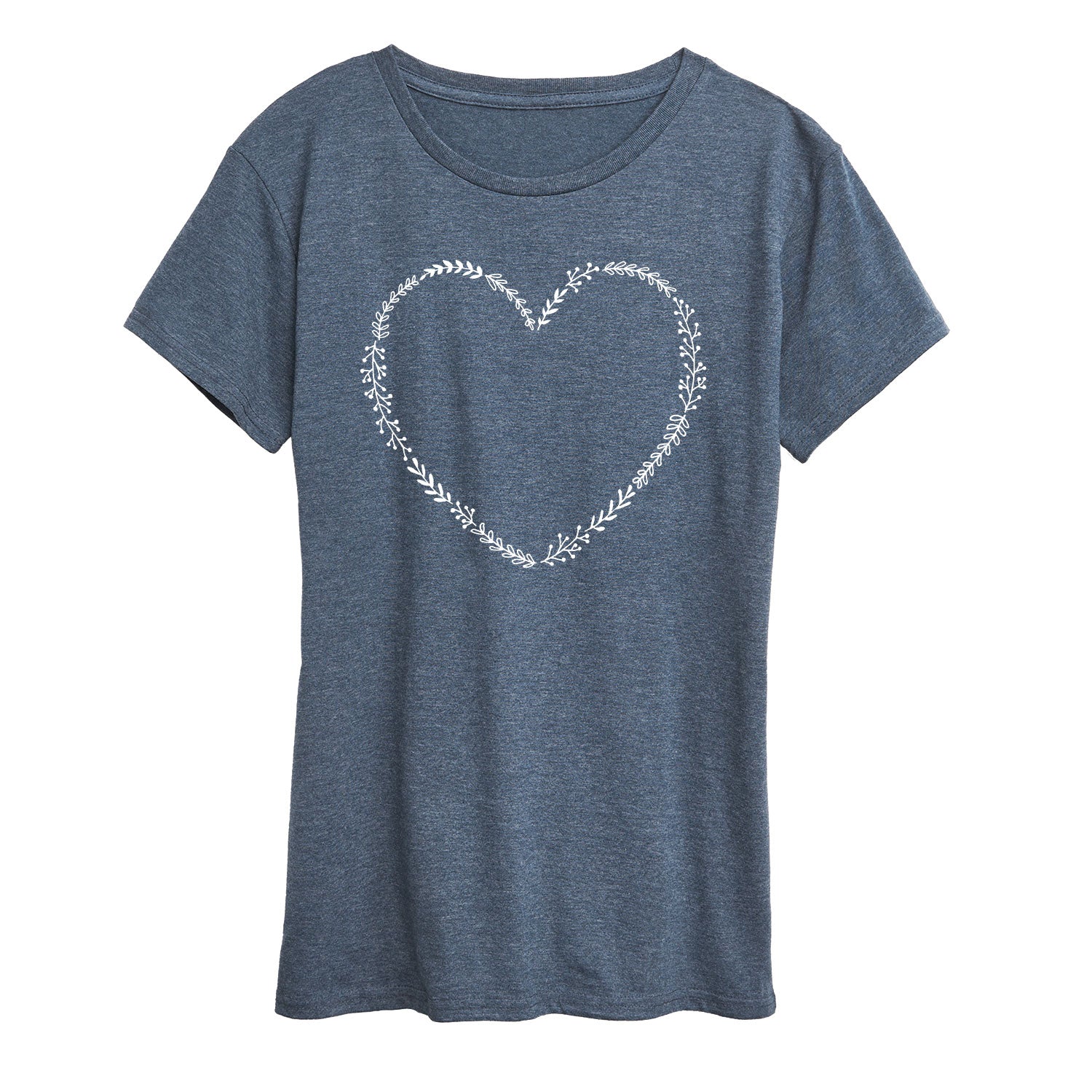 Instant Message - Floral Heart Outline - Women's Short Sleeve Graphic T-shirt - Image 3