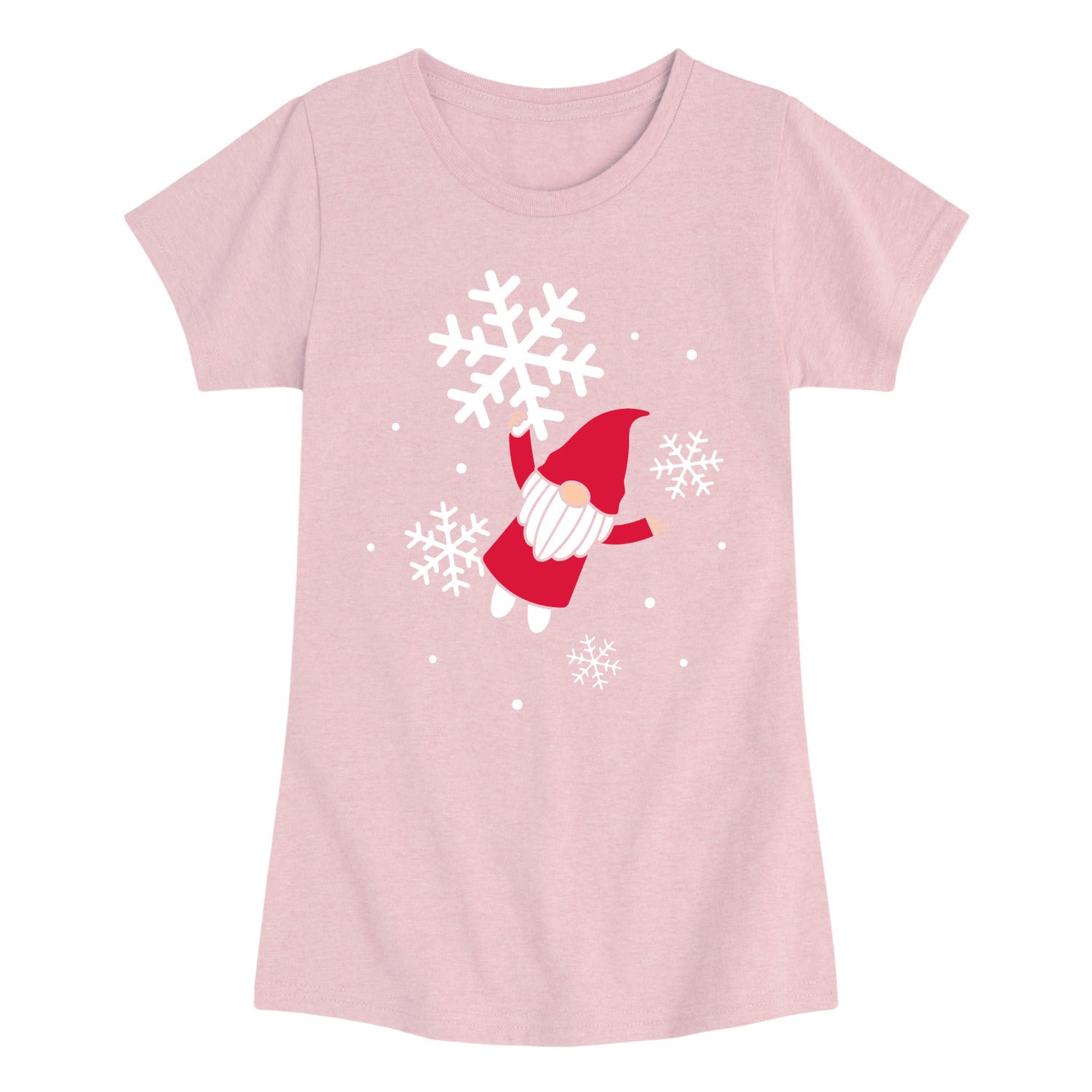 Instant Message - Snowflake Gnome - Youth Girls Short Sleeve T-shirt - Image 2