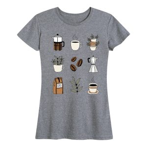 Coffee Grid - Women's Short Sleeve Graphic T-Shirt
