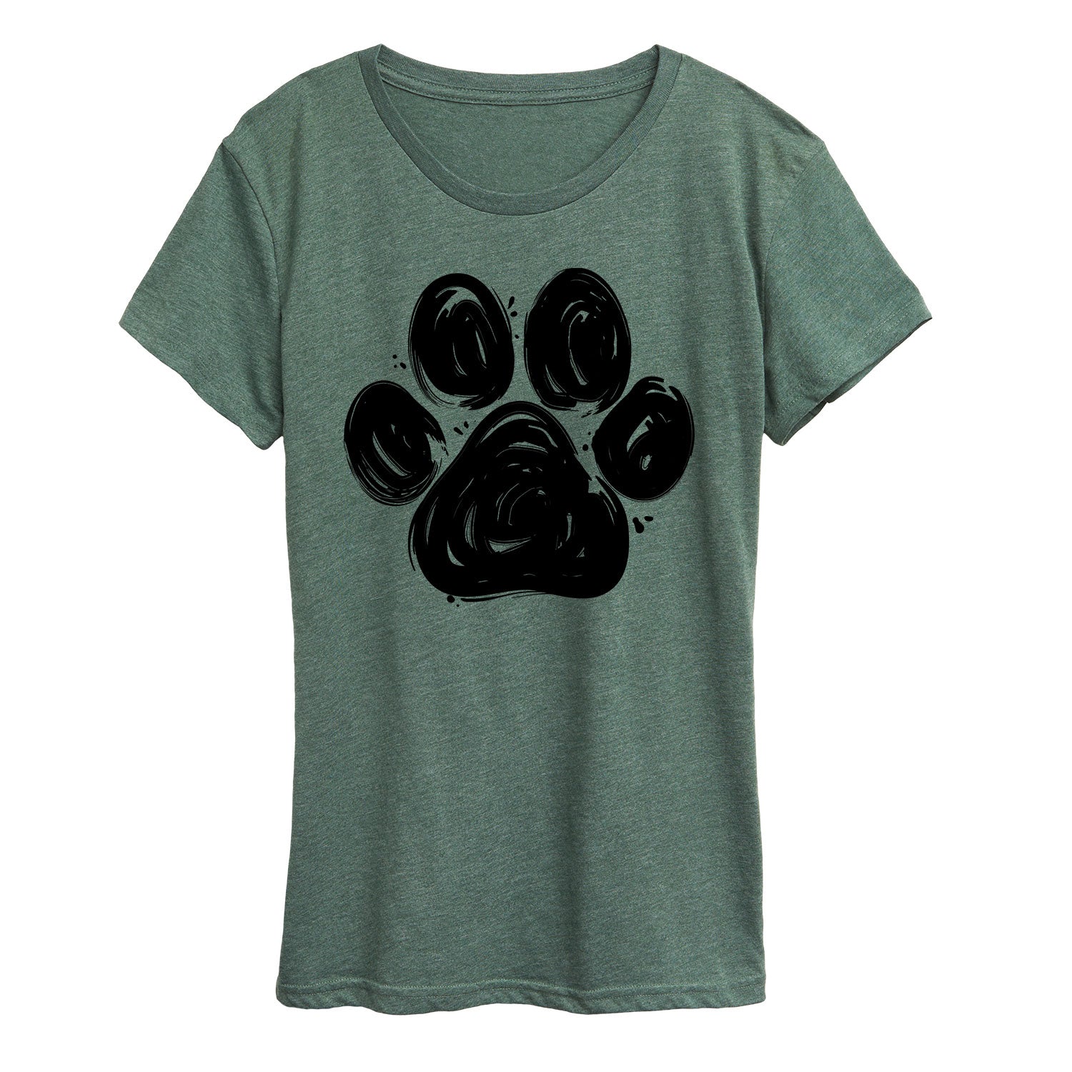 Instant Message - Brushstroke Paw Print - Women's Short Sleeve Graphic T-shirt