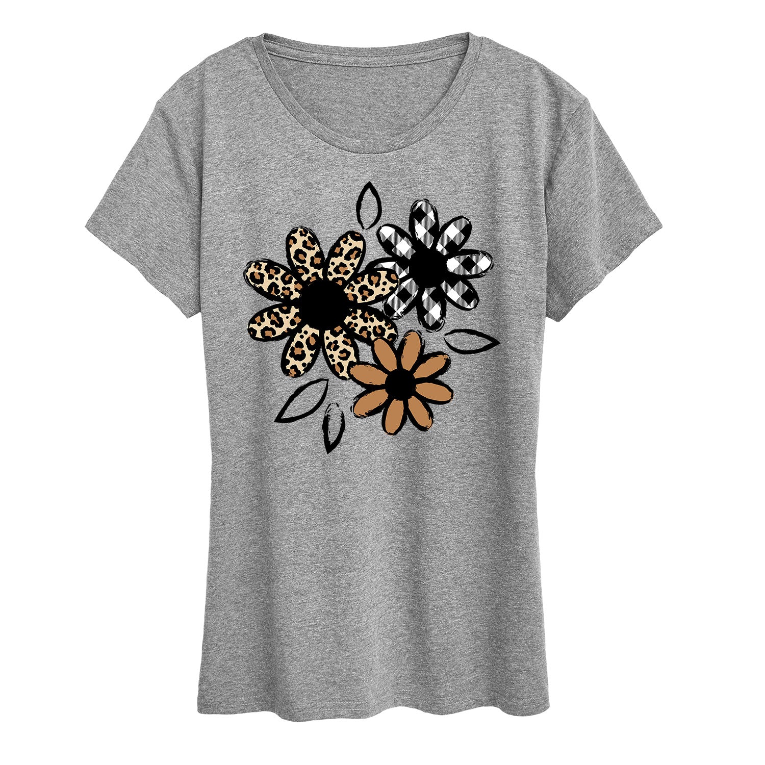 Instant Message - Patterned Flowers - Women's Short Sleeve Graphic T-shirt