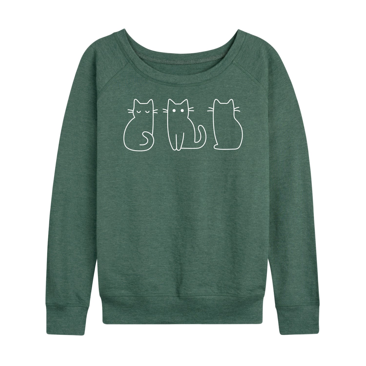 Instant Message - Cat Outlines - Women's French Terry Long Sleeve Pullover - Image 4