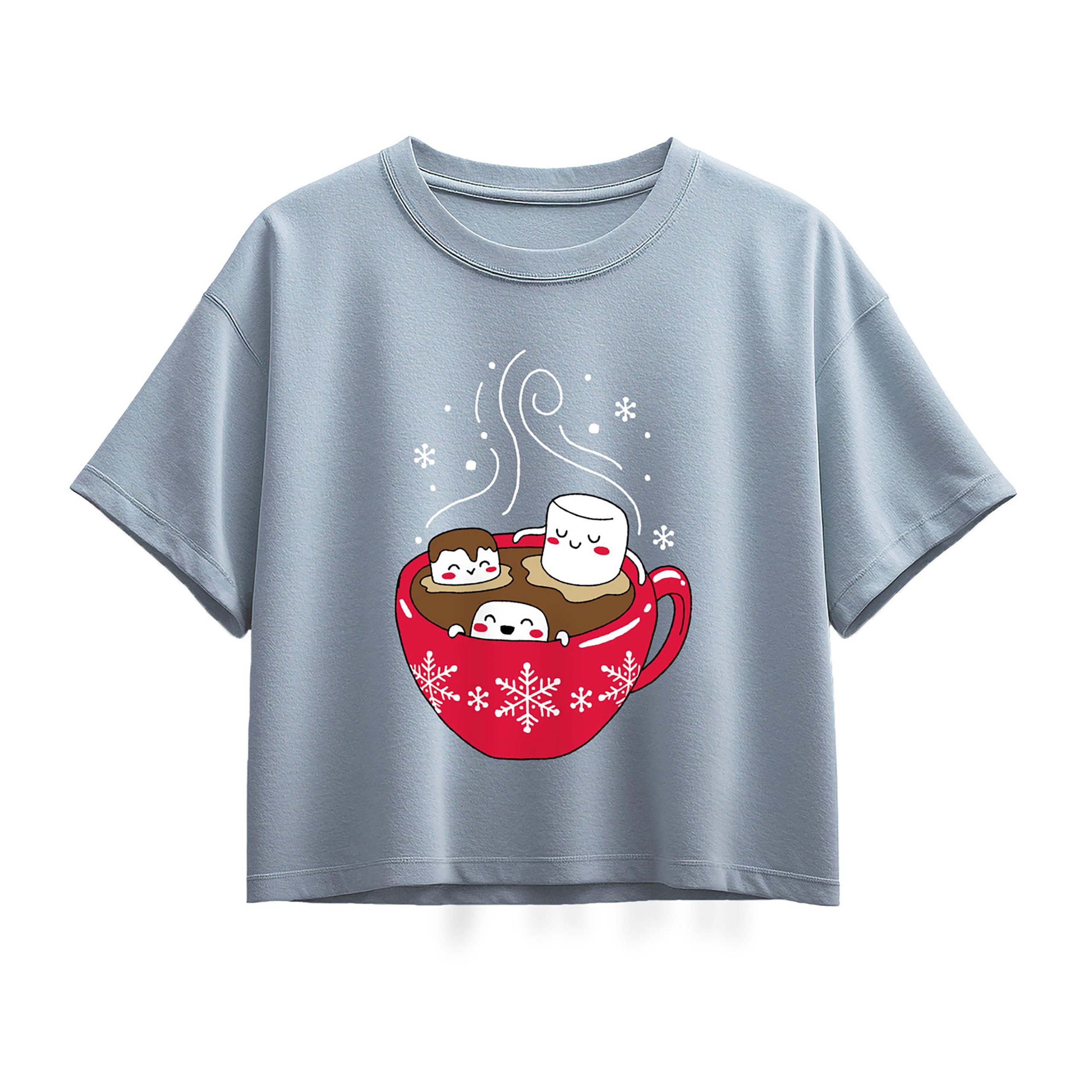 Instant Message - Marshmallow Hot Tub - Youth Girl Short Sleeve Boxy Tee - Image 2