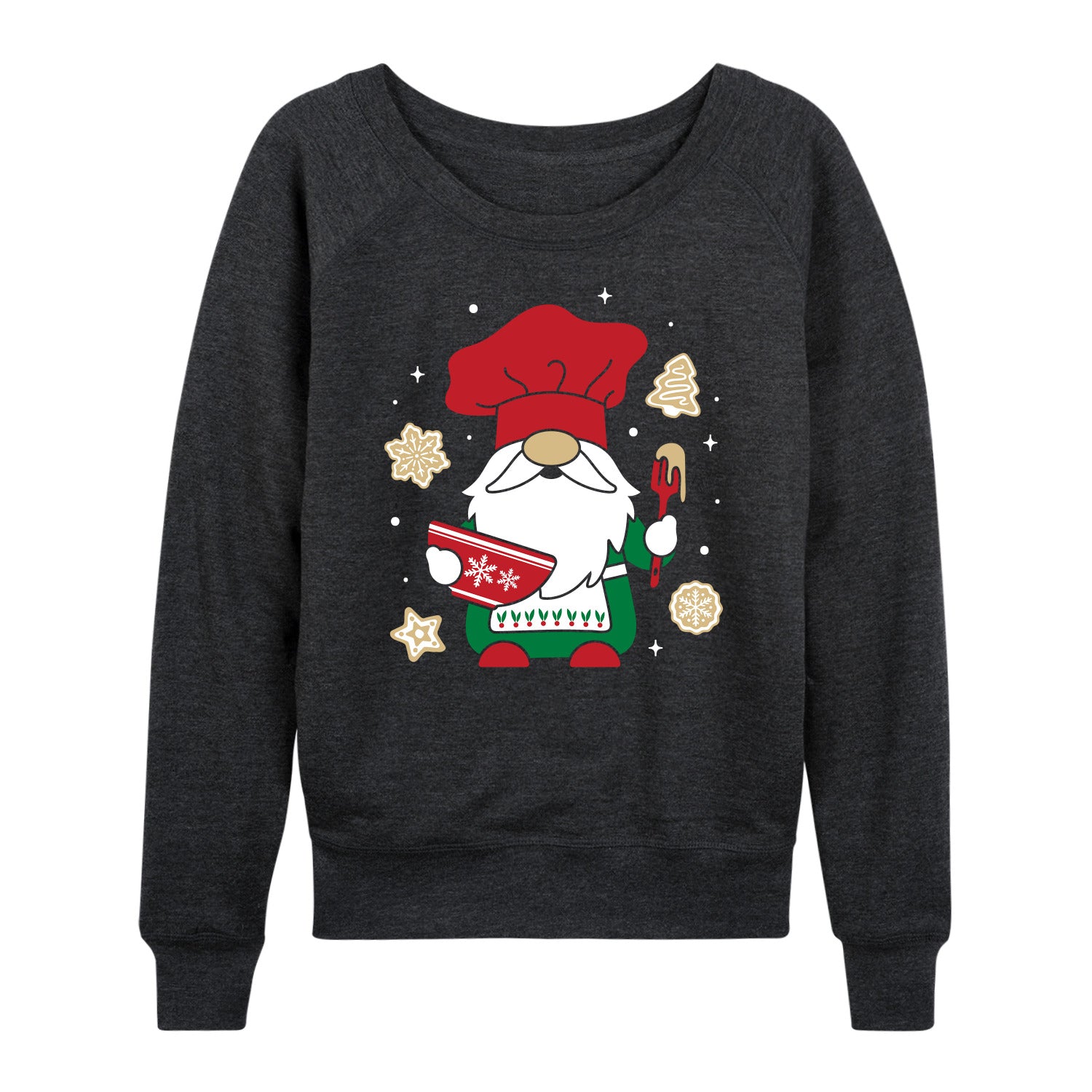 Instant Message - Christmas Baking Gnome - Women's Lightweight French Terry Long Sleeve Shirt