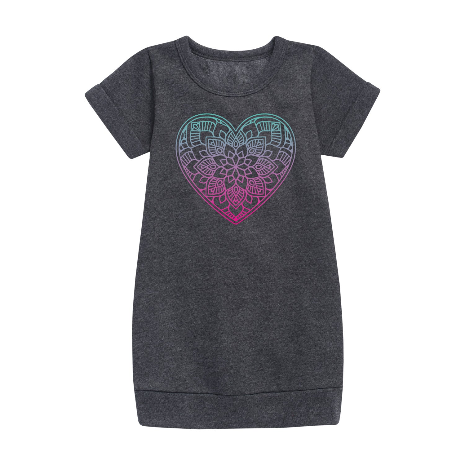 Instant Message - Decorative Gradient Heart - Toddler And Youth Girls Fleece Dress