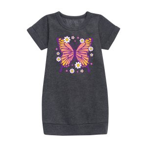 Instant Message - Mandala Butterfly  - Toddler & Youth Girls Fleece Dress