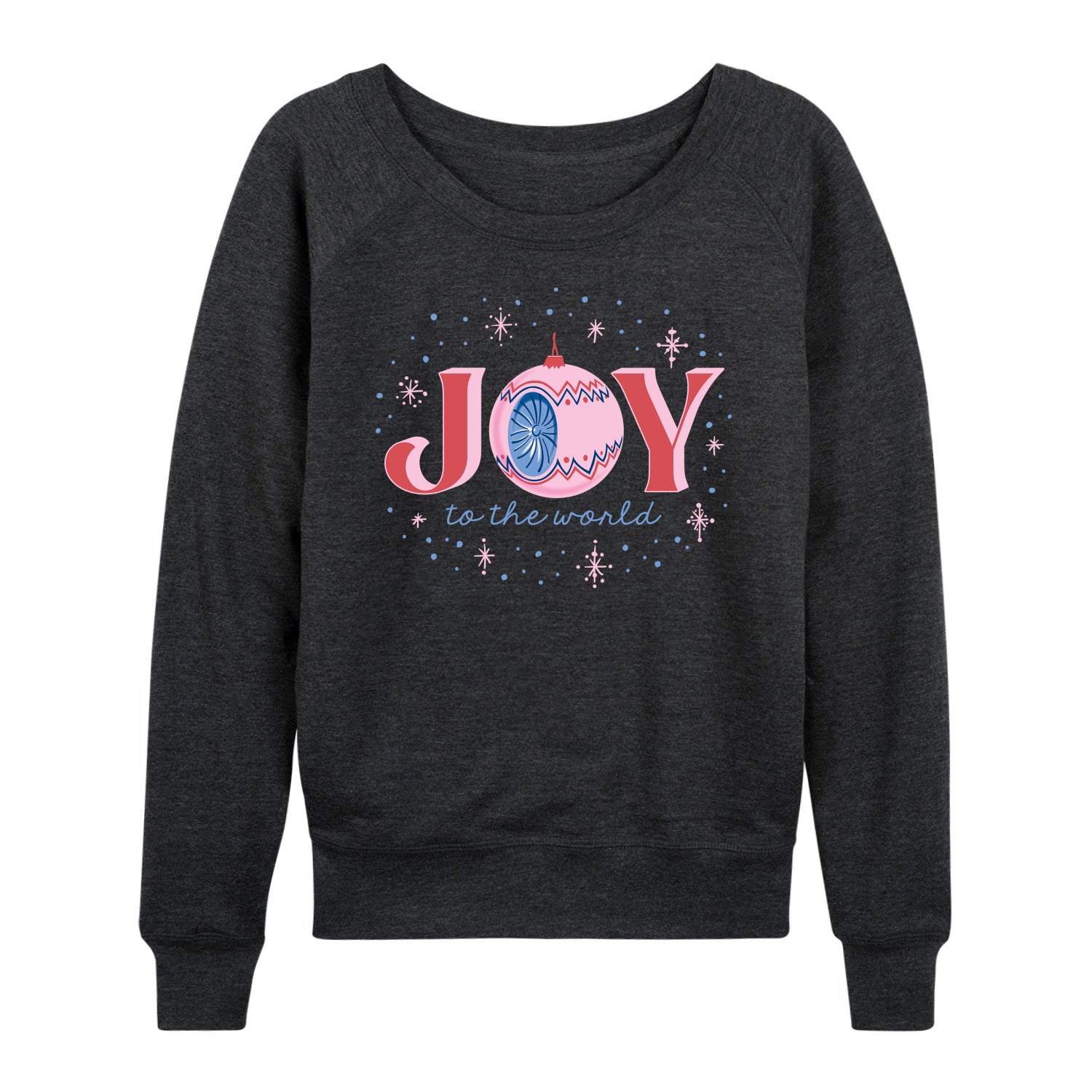 Instant Message - Christmas - Joy To The World Sparkle - Women's Lightweight French Terry Long Sleeve Shirt