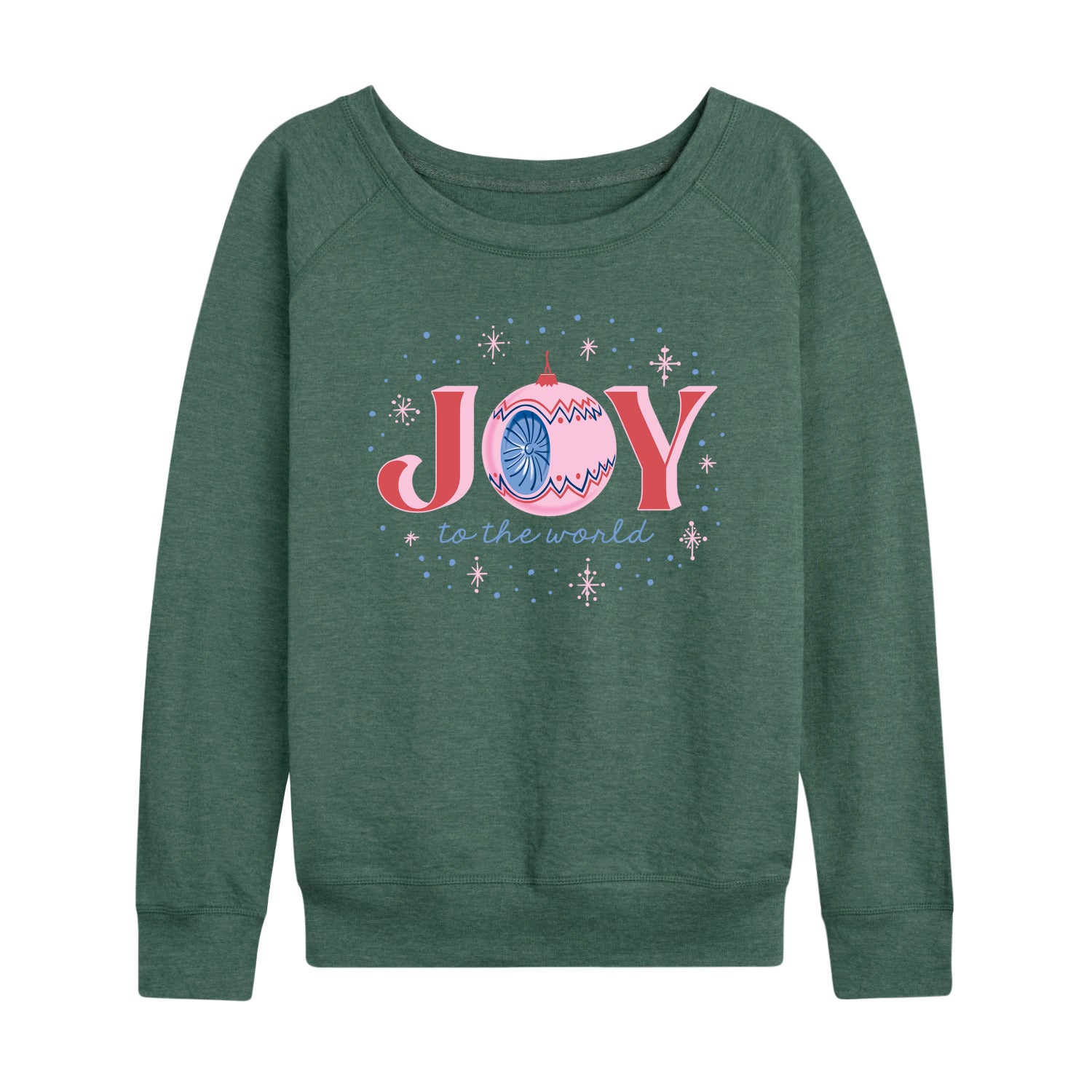 Instant Message - Christmas - Joy To The World Sparkle - Women's Lightweight French Terry Long Sleeve Shirt - Image 2