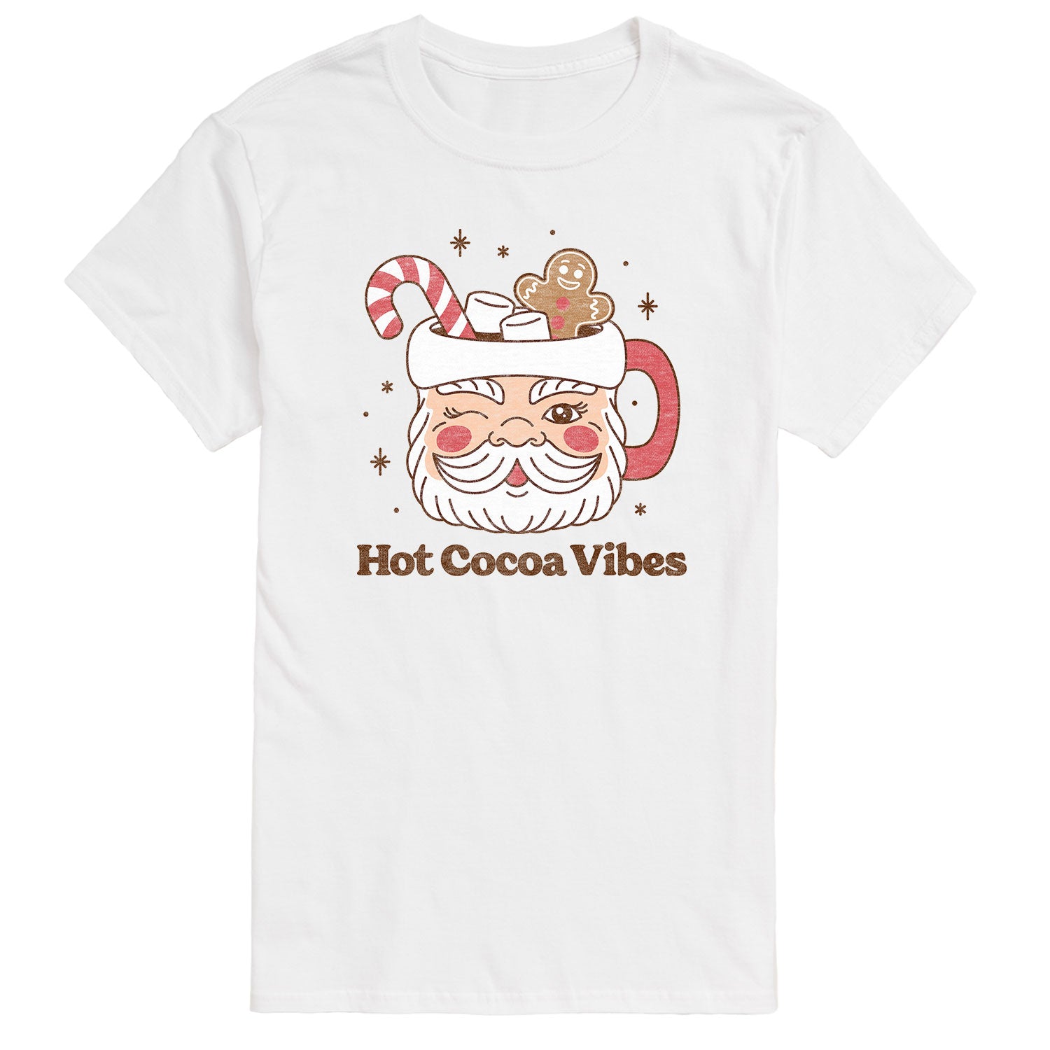 Instant Message - Hot Cocoa Vibes Retro Santa Mug - Men's Short Sleeve Graphic T-shirt