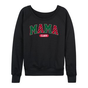 Instant Message - Mama Claus Varsity - Women's French Terry Long Sleeve Pullover