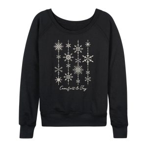 Instant Message - Comfort and Joy Snow - Women's French Terry Long Sleeve Pullover