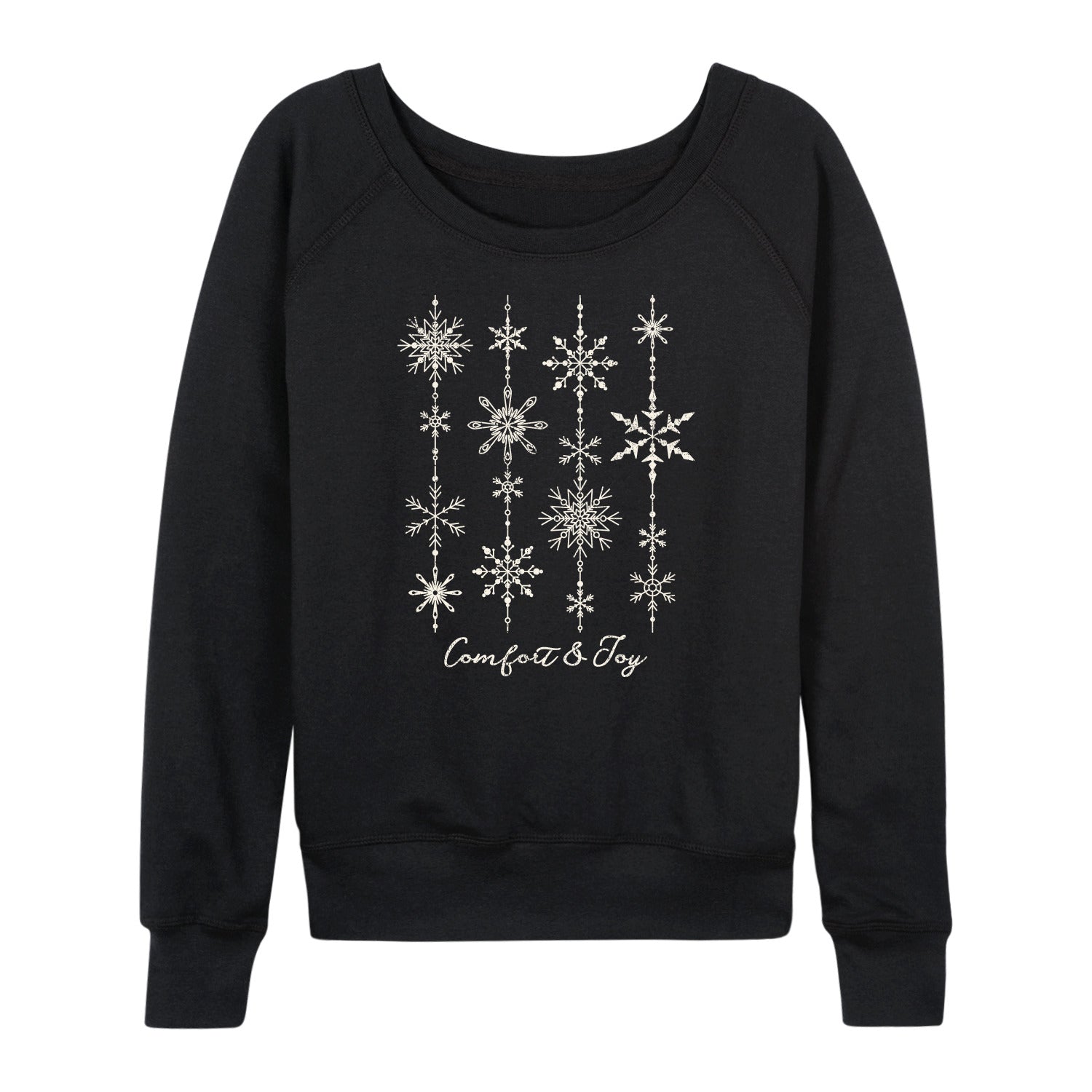 Instant Message - Comfort and Joy Snow - Women's French Terry Long Sleeve Pullover