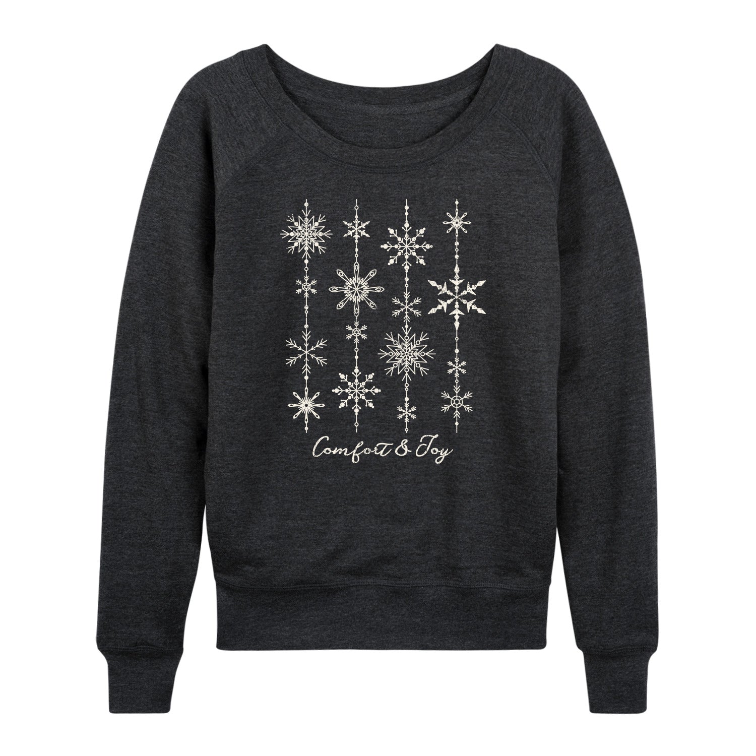Instant Message - Comfort and Joy Snow - Women's French Terry Long Sleeve Pullover - Image 2