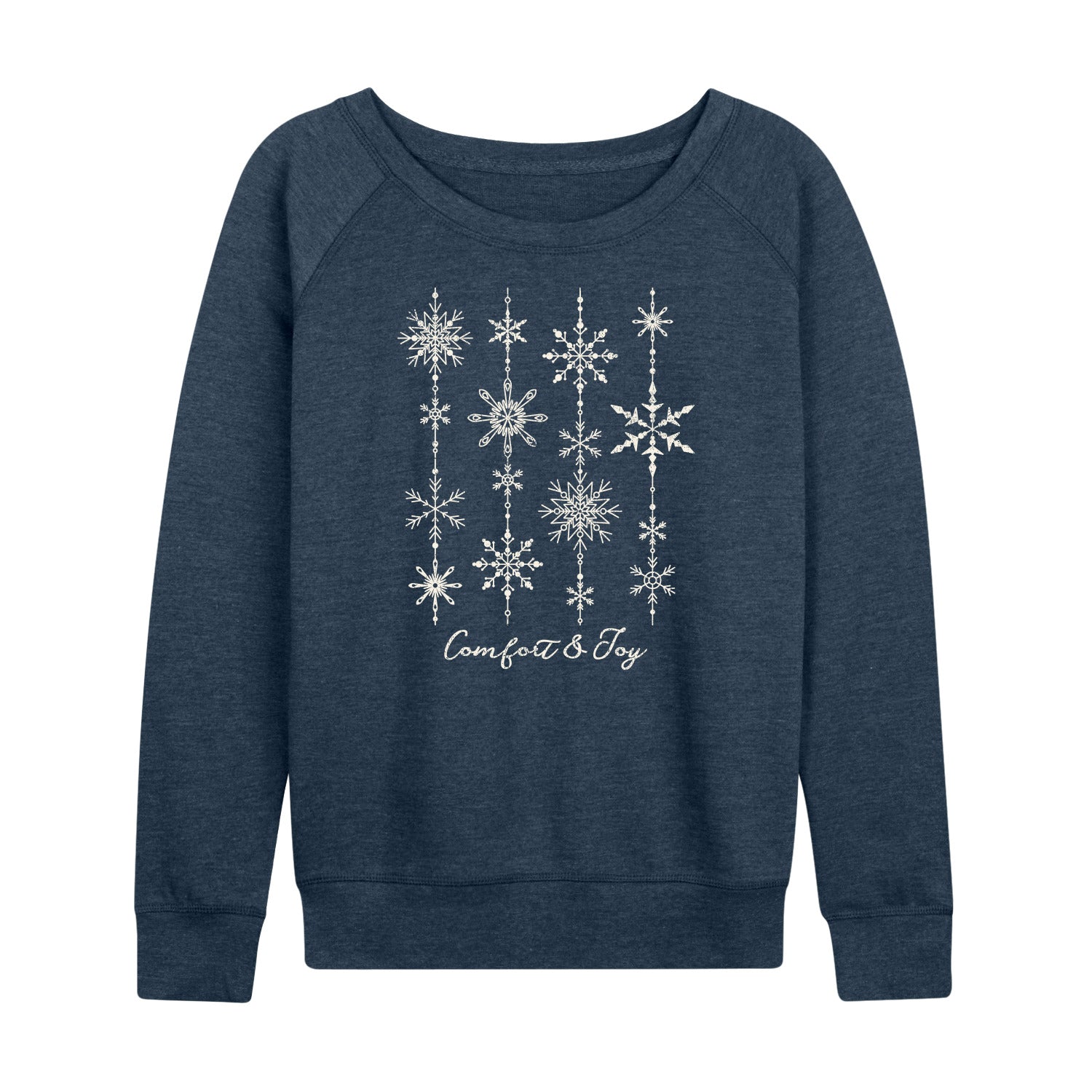 Instant Message - Comfort and Joy Snow - Women's French Terry Long Sleeve Pullover - Image 3