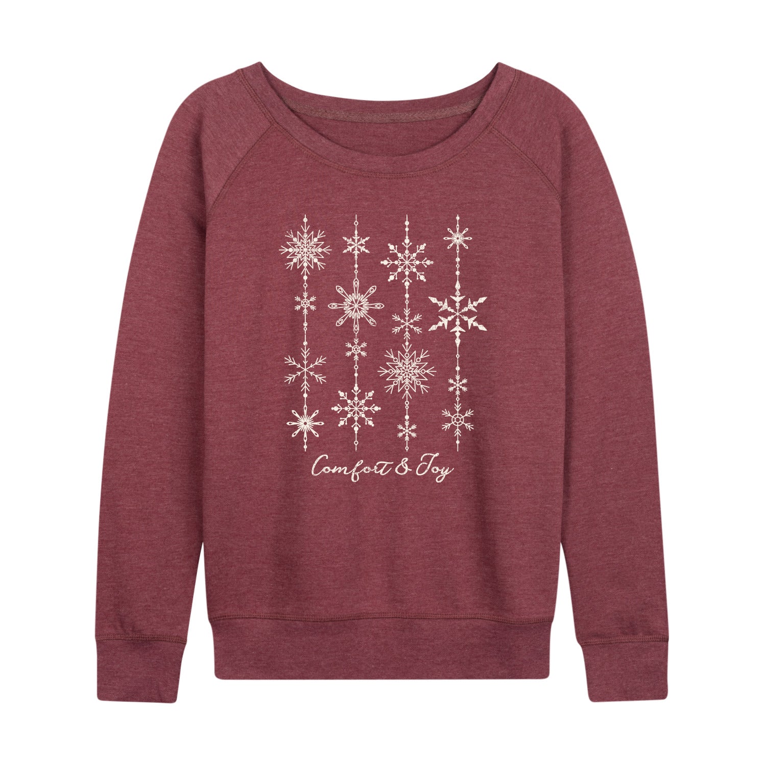 Instant Message - Comfort and Joy Snow - Women's French Terry Long Sleeve Pullover - Image 5