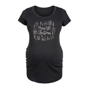 Instant Message - Merry Little Christmas - Maternity Scoop Neck Tee