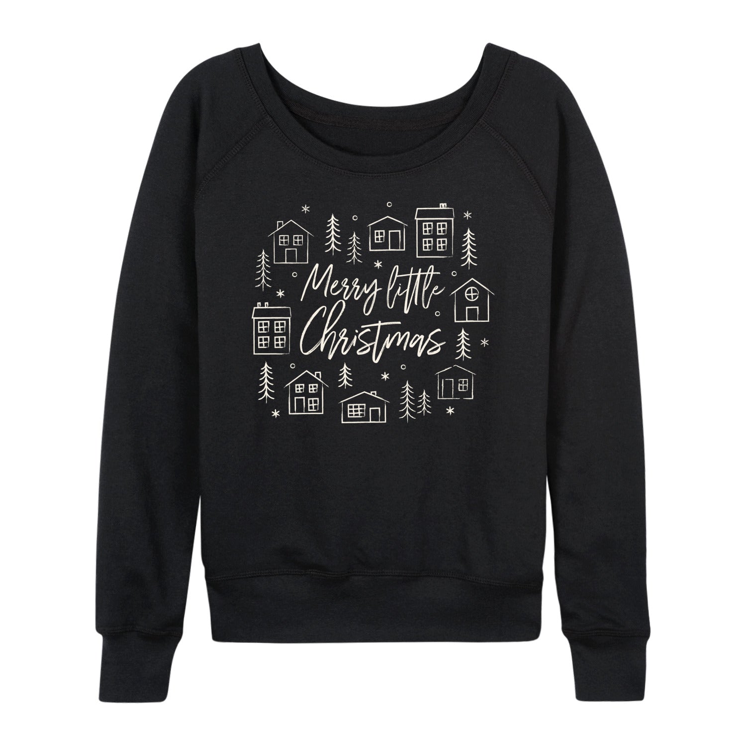 Instant Message - Merry Little Christmas - Women's French Terry Long Sleeve Pullover - Image 6