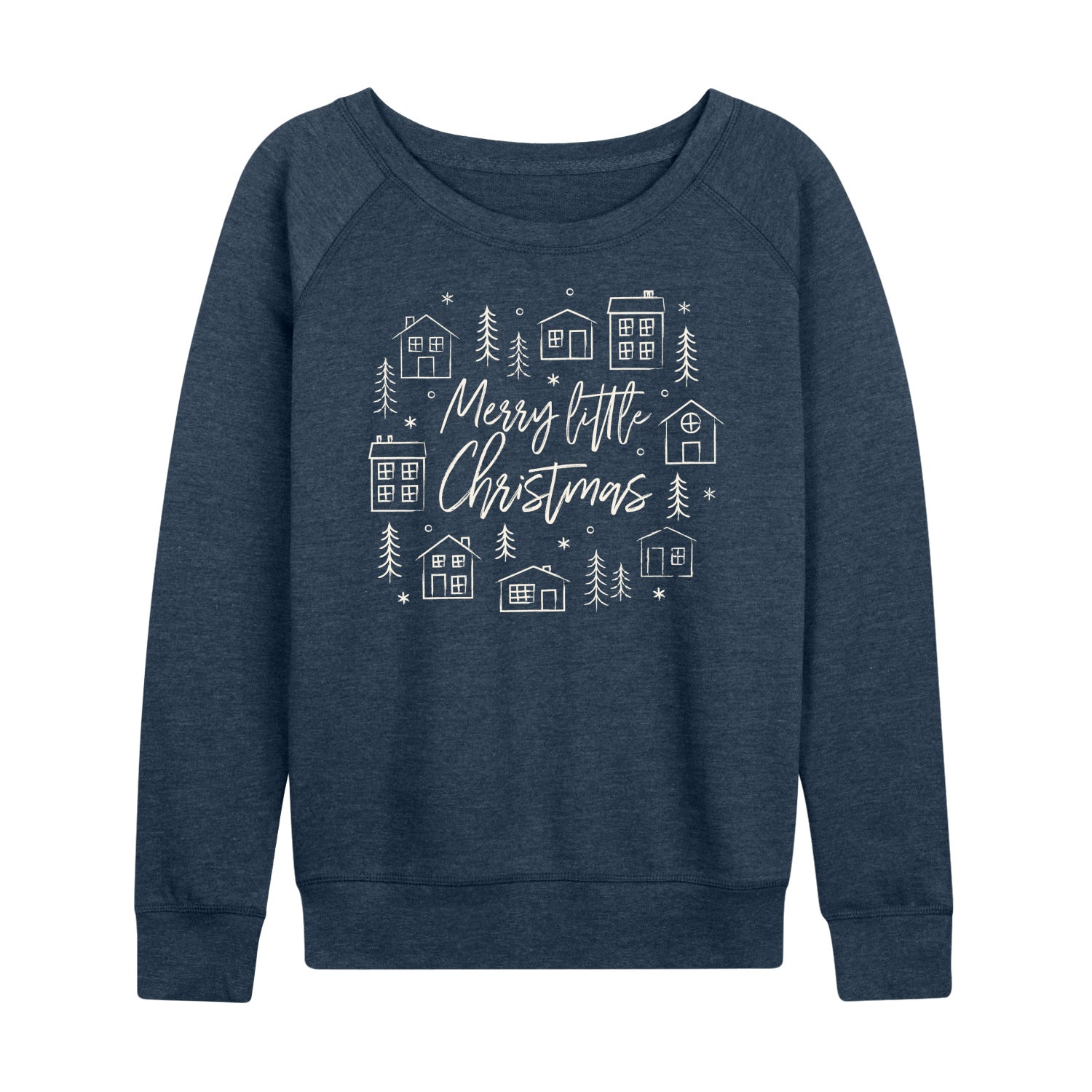 Instant Message - Merry Little Christmas - Women's French Terry Long Sleeve Pullover - Image 3