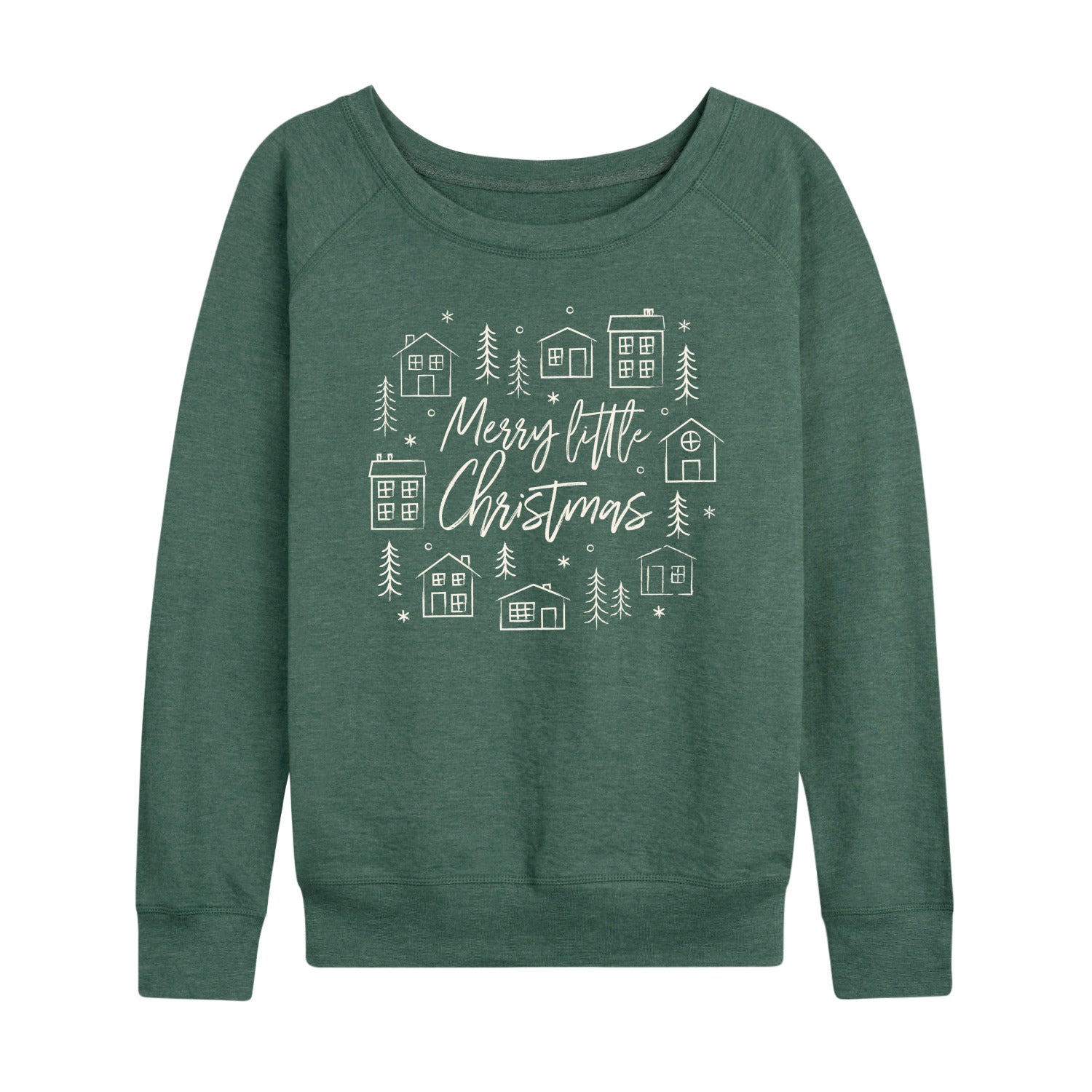 Instant Message - Merry Little Christmas - Women's French Terry Long Sleeve Pullover - Image 4