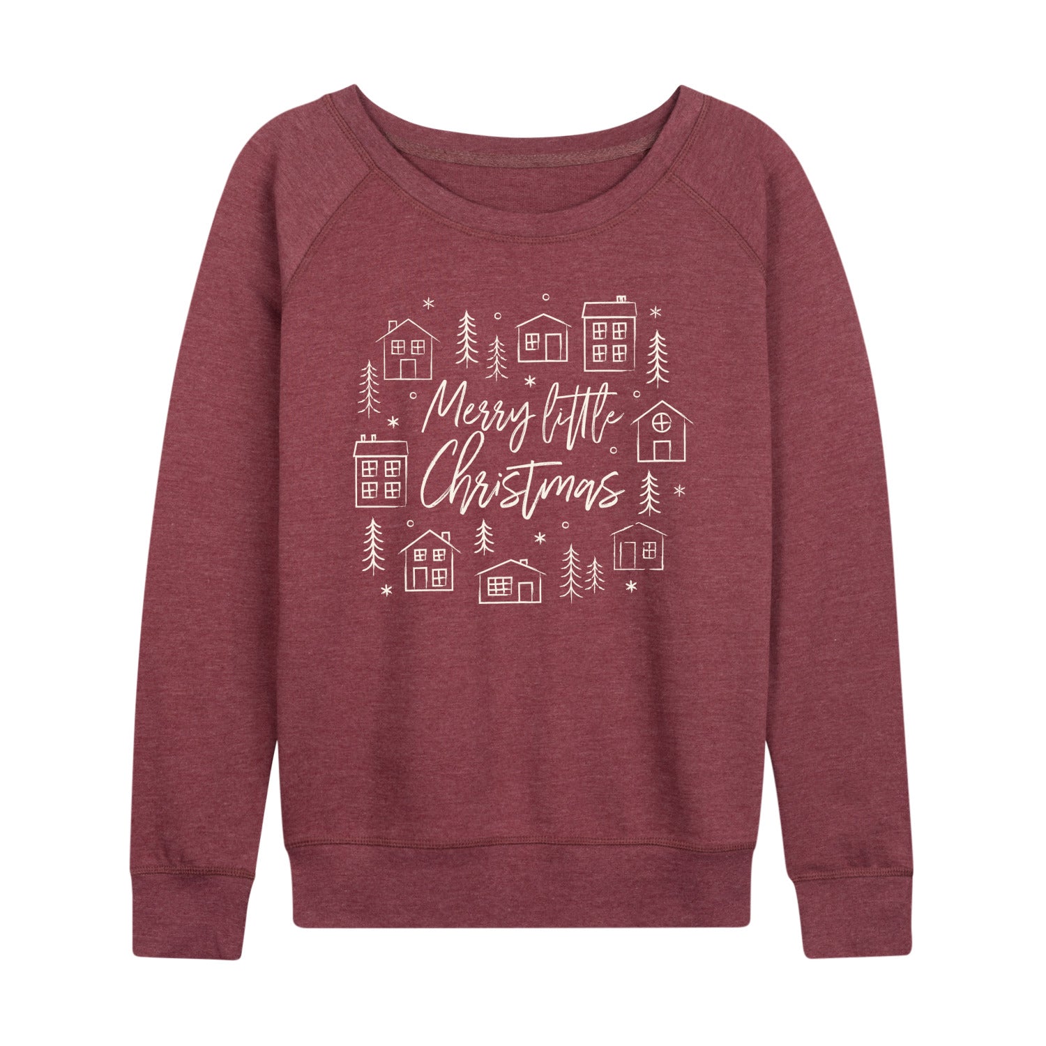 Instant Message - Merry Little Christmas - Women's French Terry Long Sleeve Pullover - Image 5