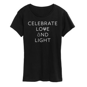 Instant Message - Celebrate Love And Light - Women's Short Sleeve Graphic T-shirt