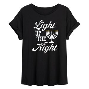 Instant Message - Light Up The Night Menora - Womens Graphic T-shirt