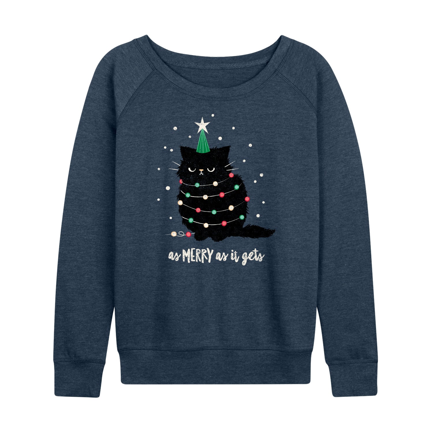 Instant Message - As Merry As It Gets - Women's French Terry Long Sleeve Pullover
