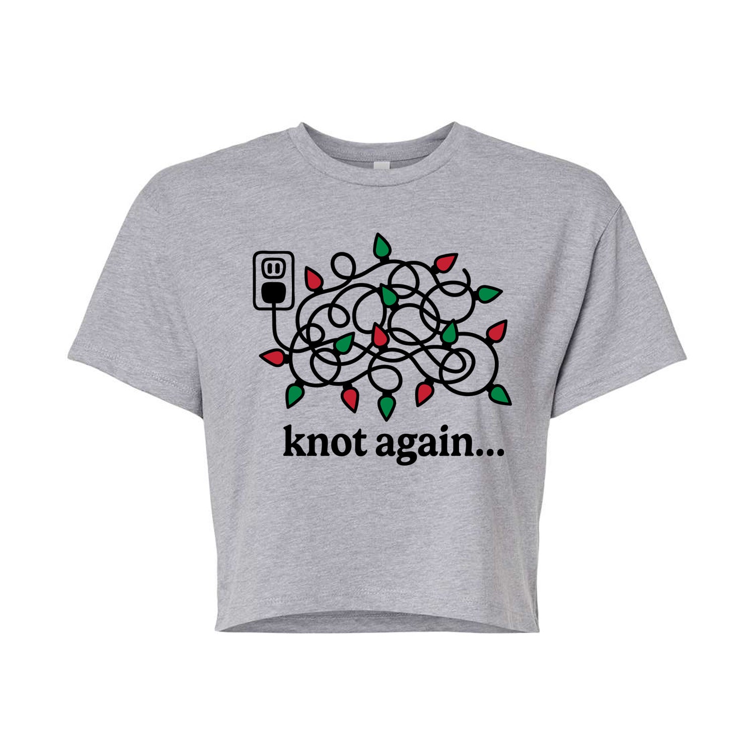 Instant Message - Knot Again Lights - Juniors Cropped Short Sleeve Graphic T-shirt