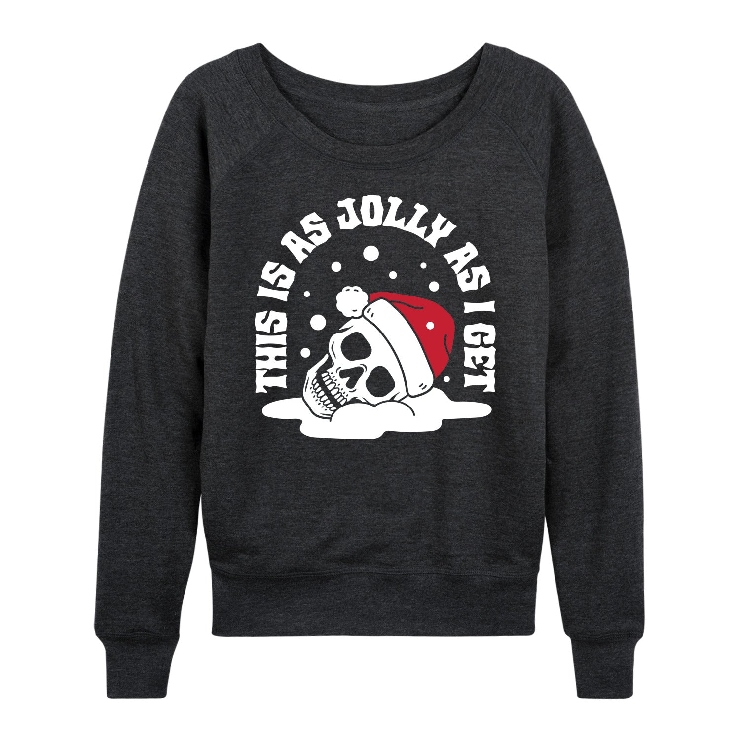 Instant Message - Skeleton Jolly As I Get - Women's French Terry Long Sleeve Pullover - Image 2
